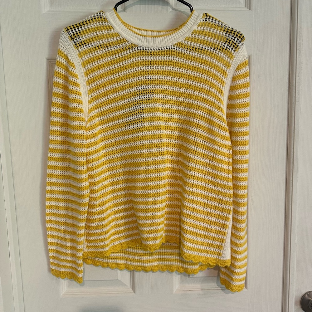 ME+EM Yellow and White Knit Sweater